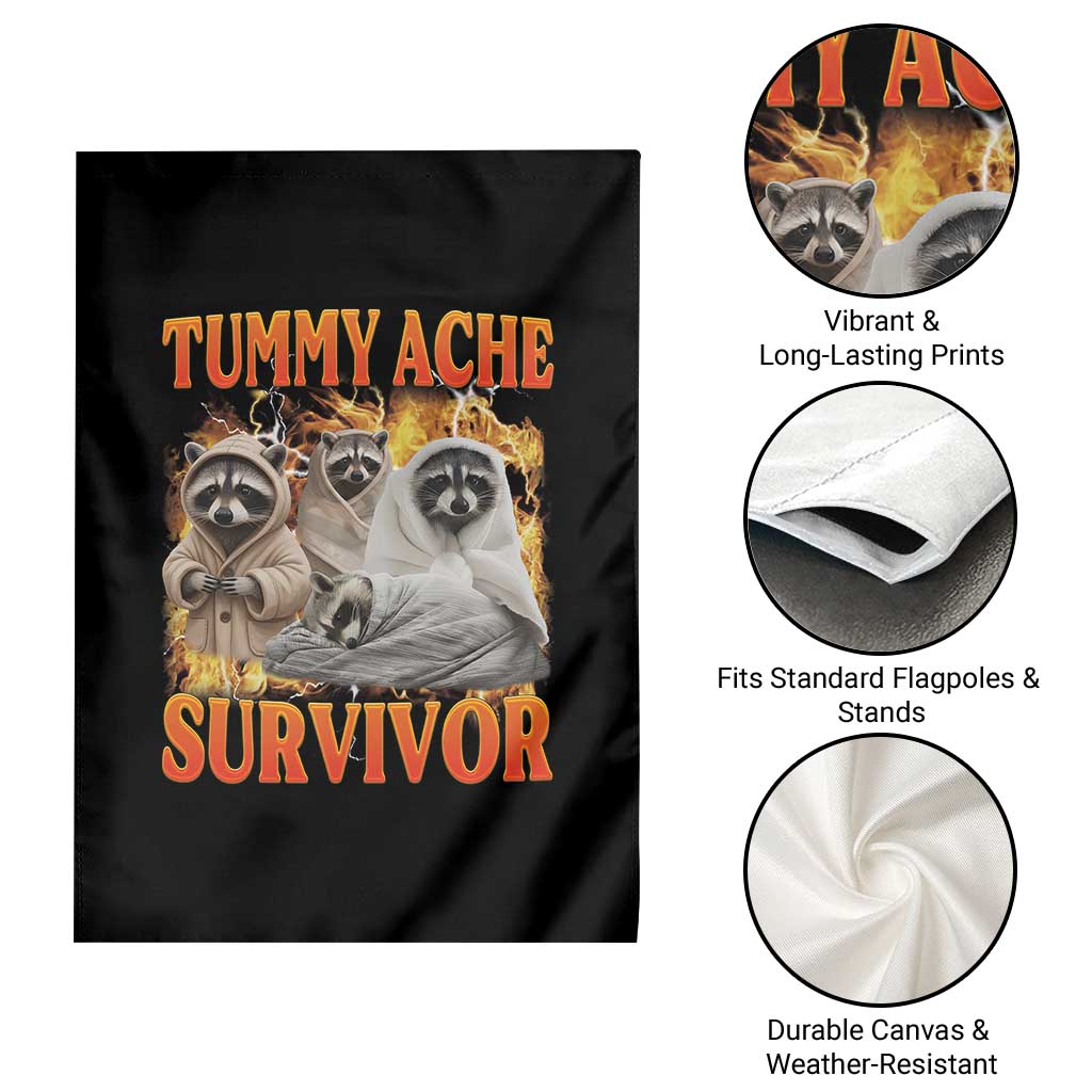 Tummy Ache Survivor Raccoon Meme Garden Flag TS10 Print Your Wear