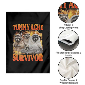 Tummy Ache Survivor Raccoon Meme Garden Flag TS10 Print Your Wear