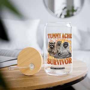 Tummy Ache Survivor Raccoon Meme Glass Can TS10 Print Your Wear