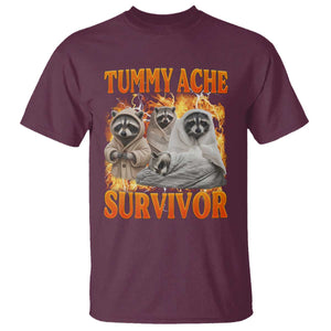 Tummy Ache Survivor Raccoon Meme T Shirt TS10 Maroon Print Your Wear