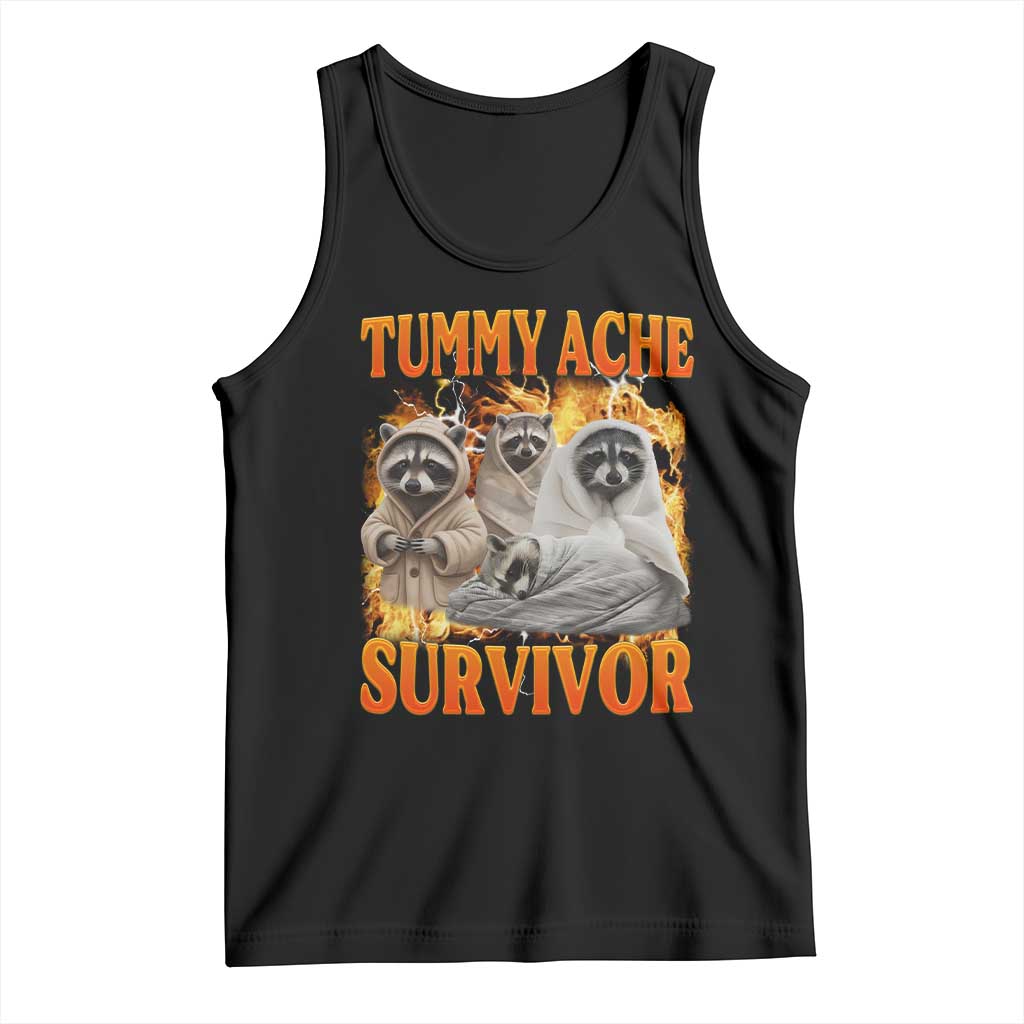 Tummy Ache Survivor Raccoon Meme Tank Top TS10 Black Print Your Wear