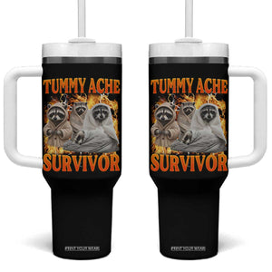 Tummy Ache Survivor Raccoon Meme Tumbler With Handle TS10 One Size: 40 oz Black Print Your Wear