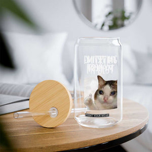 Im Trying My Best Funny Crying Cat Meme Glass Can TS10 Print Your Wear