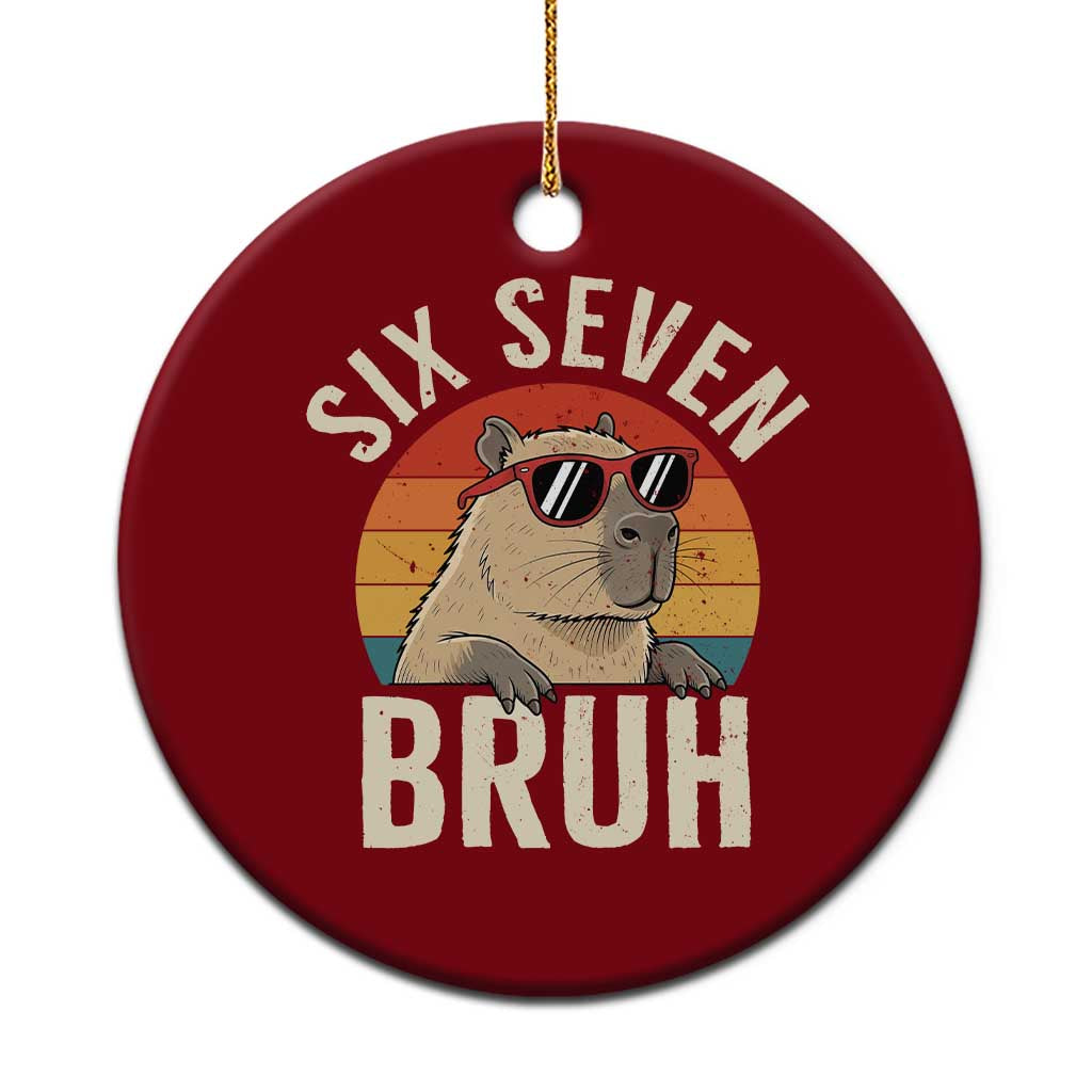 Six Seven Bruh 67 Meme Funny Capybara Ceramic Ornament TS10 1pc Red Print Your Wear
