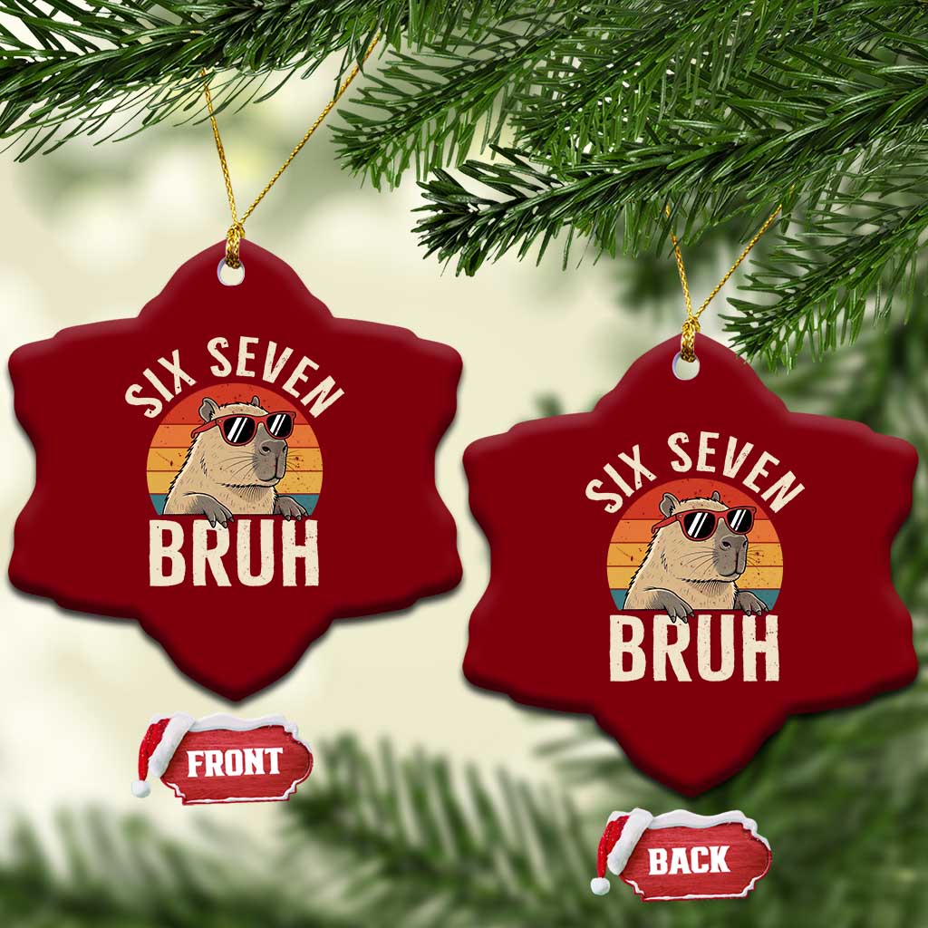 Six Seven Bruh 67 Meme Funny Capybara Ceramic Ornament TS10 Print Your Wear