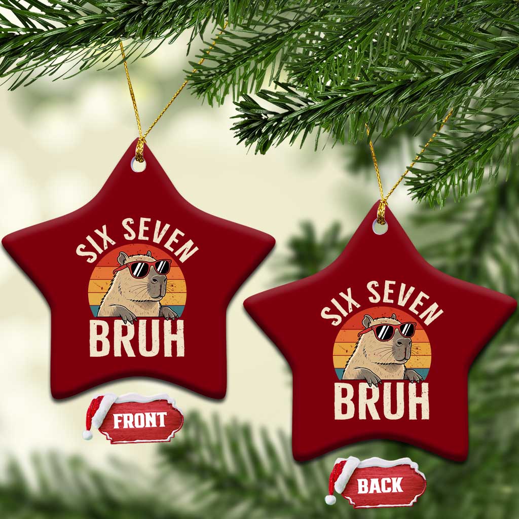 Six Seven Bruh 67 Meme Funny Capybara Ceramic Ornament TS10 Print Your Wear