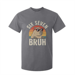 Six Seven Bruh 67 Meme Funny Capybara T Shirt For Kid TS10 Charcoal Print Your Wear