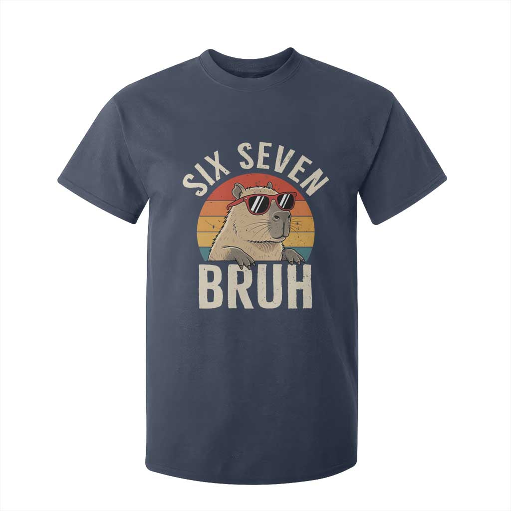 Six Seven Bruh 67 Meme Funny Capybara T Shirt For Kid TS10 Navy Print Your Wear