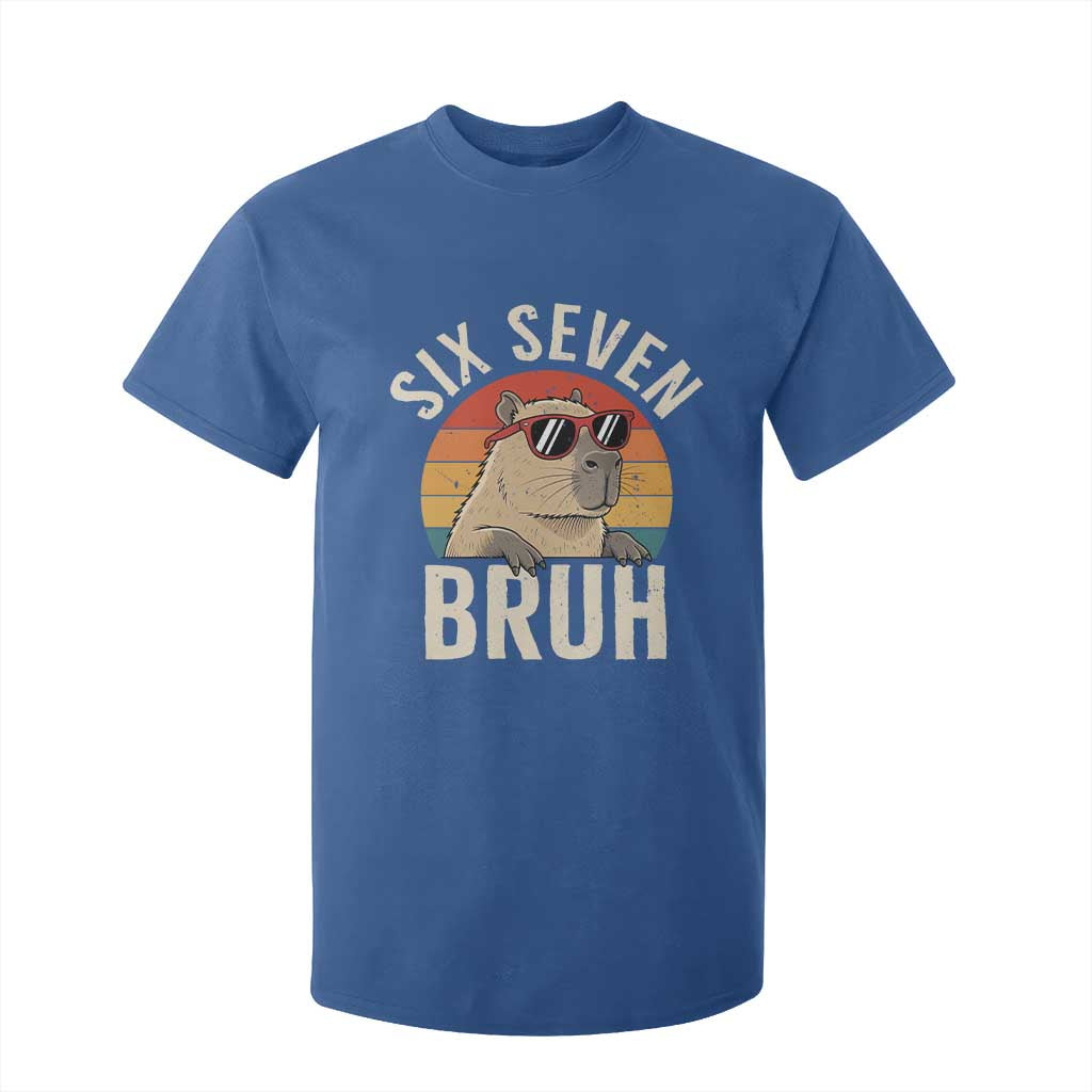Six Seven Bruh 67 Meme Funny Capybara T Shirt For Kid TS10 Royal Blue Print Your Wear