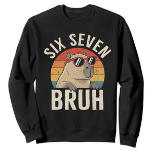 Six Seven Bruh 67 Meme Funny Capybara Sweatshirt TS10 Black Print Your Wear