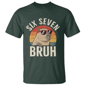 Six Seven Bruh 67 Meme Funny Capybara T Shirt TS10 Dark Forest Green Print Your Wear