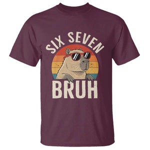 Six Seven Bruh 67 Meme Funny Capybara T Shirt TS10 Maroon Print Your Wear