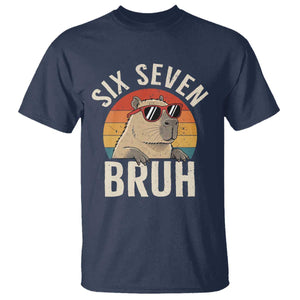 Six Seven Bruh 67 Meme Funny Capybara T Shirt TS10 Navy Print Your Wear
