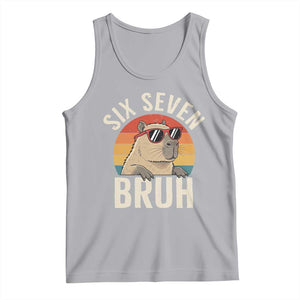 Six Seven Bruh 67 Meme Funny Capybara Tank Top TS10 Athletic Heather Print Your Wear