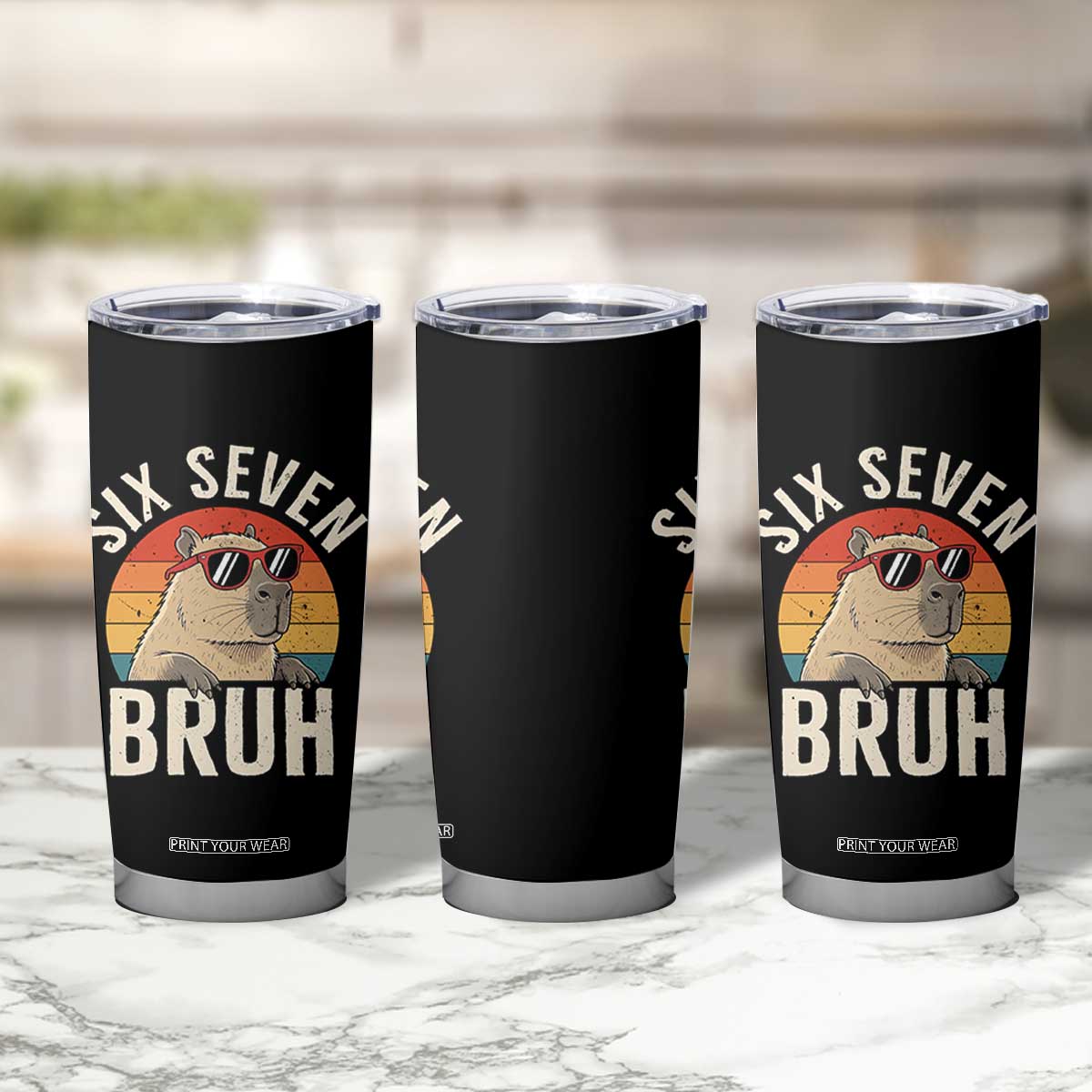 Six Seven Bruh 67 Meme Funny Capybara Tumbler Cup TS10 Print Your Wear