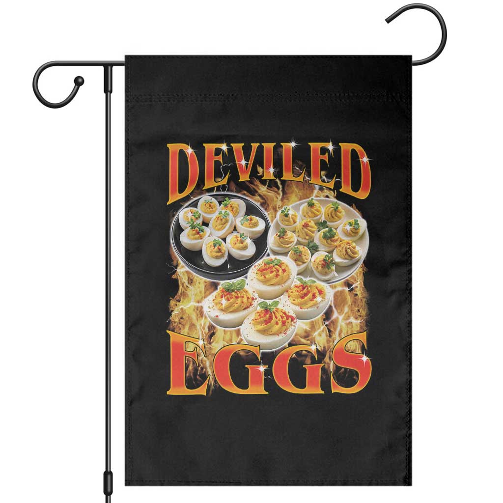 Deviled Eggs Garden Flag Vintage 90s Thanksgiving Funny Foodie Bootleg Graphic TS10 Black Print Your Wear
