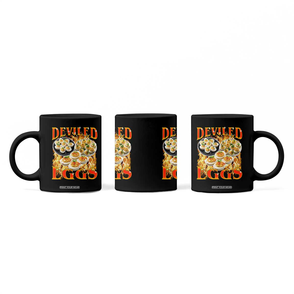 Deviled Eggs Coffee Mug Vintage 90s Thanksgiving Funny Foodie Bootleg Graphic TS10 Print Your Wear