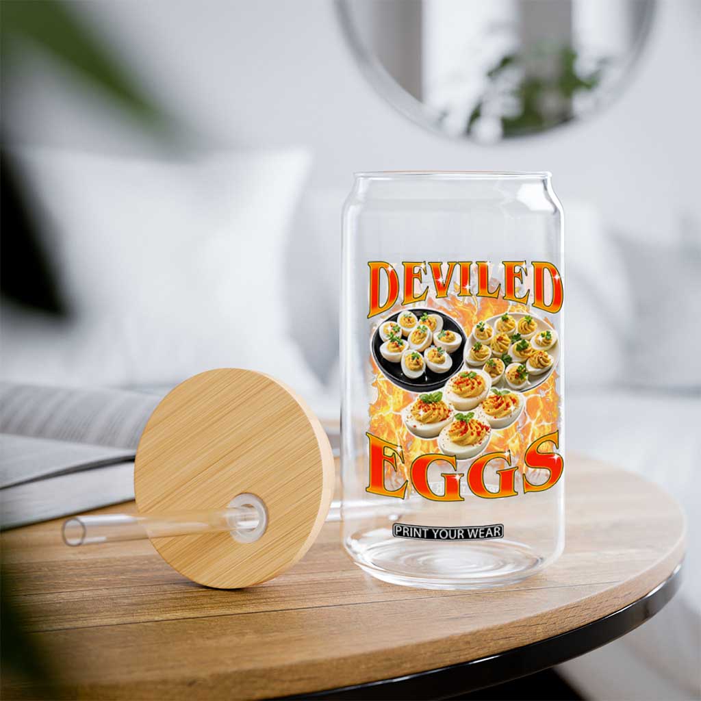 Deviled Eggs Glass Can Vintage 90s Thanksgiving Funny Foodie Bootleg Graphic TS10 Print Your Wear