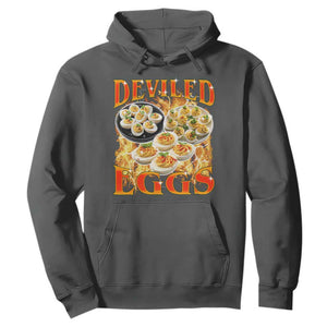 Deviled Eggs Hoodie Vintage 90s Thanksgiving Funny Foodie Bootleg Graphic TS10 Dark Heather Print Your Wear