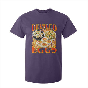 Deviled Eggs T Shirt For Kid Vintage 90s Thanksgiving Funny Foodie Bootleg Graphic TS10 Purple Print Your Wear