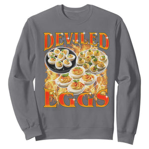 Deviled Eggs Sweatshirt Vintage 90s Thanksgiving Funny Foodie Bootleg Graphic TS10 Charcoal Print Your Wear