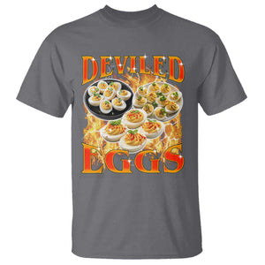 Deviled Eggs T Shirt Vintage 90s Thanksgiving Funny Foodie Bootleg Graphic TS10 Charcoal Print Your Wear