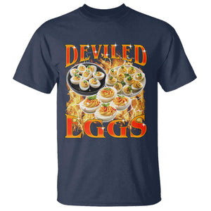 Deviled Eggs T Shirt Vintage 90s Thanksgiving Funny Foodie Bootleg Graphic TS10 Navy Print Your Wear