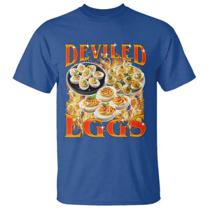 Deviled Eggs T Shirt Vintage 90s Thanksgiving Funny Foodie Bootleg Graphic TS10 Royal Blue Print Your Wear