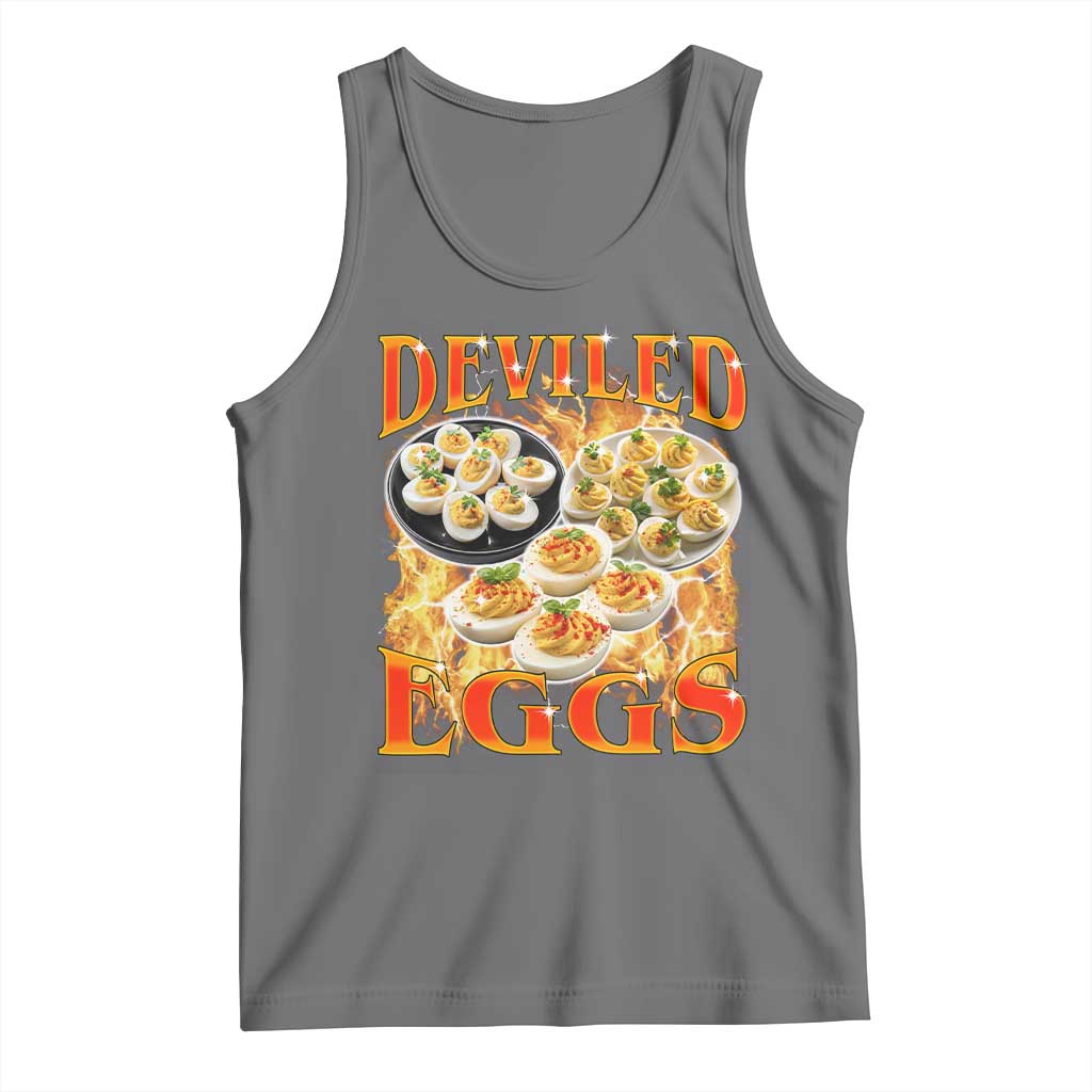 Deviled Eggs Tank Top Vintage 90s Thanksgiving Funny Foodie Bootleg Graphic TS10 Black Heather Print Your Wear