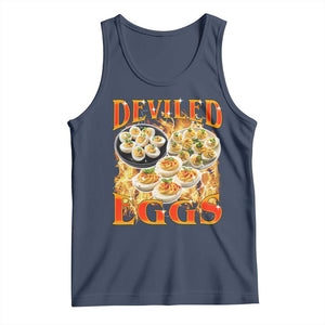 Deviled Eggs Tank Top Vintage 90s Thanksgiving Funny Foodie Bootleg Graphic TS10 Navy Print Your Wear
