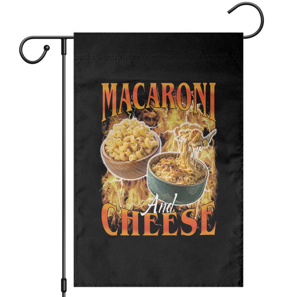 Macaroni And Cheese Meme Garden Flag Vintage 90s Style Funny Foodie Bootleg Graphic TS10 Black Print Your Wear