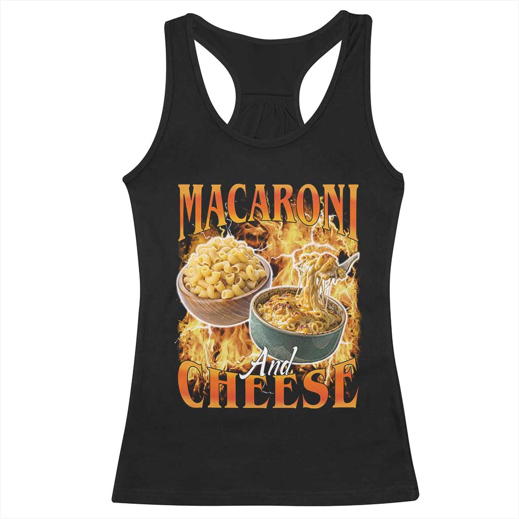 Macaroni And Cheese Meme Racerback Tank Top Vintage 90s Style Funny Foodie Bootleg Graphic TS10 Black Print Your Wear