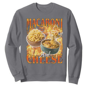 Macaroni And Cheese Meme Sweatshirt Vintage 90s Style Funny Foodie Bootleg Graphic TS10 Charcoal Print Your Wear