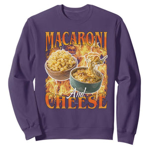 Macaroni And Cheese Meme Sweatshirt Vintage 90s Style Funny Foodie Bootleg Graphic TS10 Purple Print Your Wear