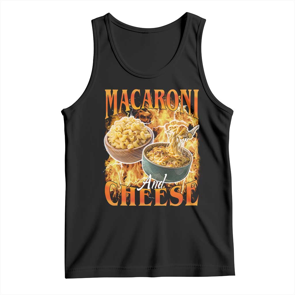 Macaroni And Cheese Meme Tank Top Vintage 90s Style Funny Foodie Bootleg Graphic TS10 Black Print Your Wear