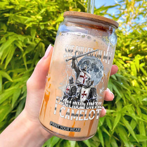 Funny Offensive Knight Meme Glass Can She Pulled On My Excalibur Bootleg TS10 Black Print Your Wear