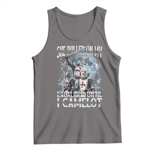Funny Offensive Knight Meme Tank Top She Pulled On My Excalibur Bootleg TS10 Deep Heather Print Your Wear