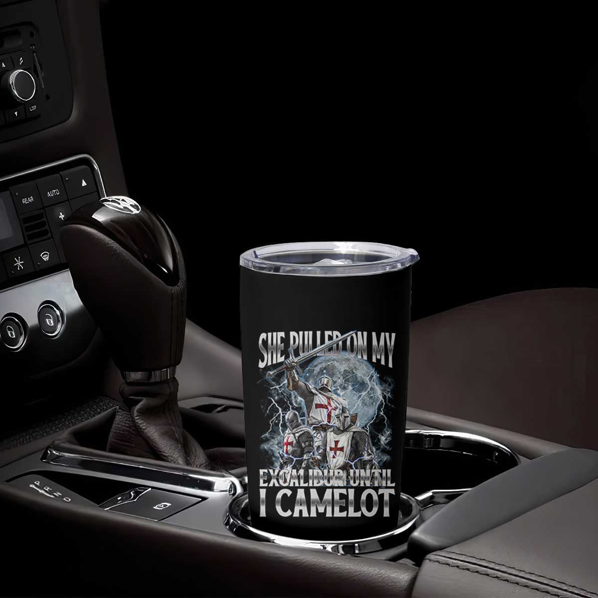 Funny Offensive Knight Meme Tumbler Cup She Pulled On My Excalibur Bootleg TS10 Print Your Wear