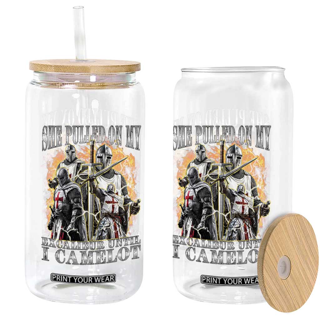 Funny Knight Meme Glass Can She Pulled On My Excalibur Offensive Medieval Warrior Bootleg TS10 Print Your Wear