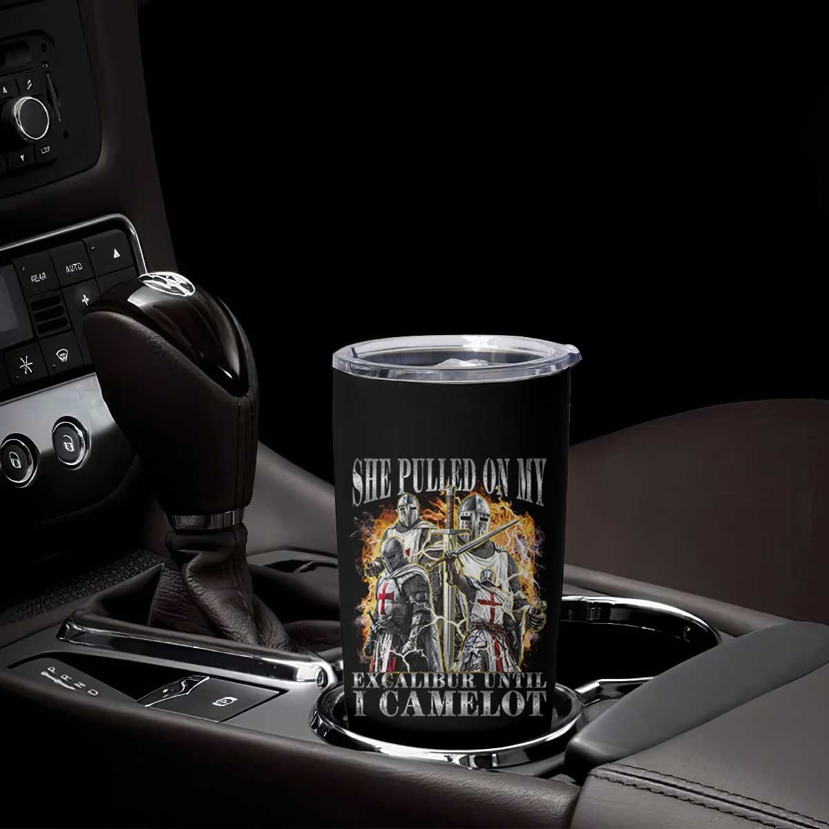 Funny Knight Meme Tumbler Cup She Pulled On My Excalibur Offensive Medieval Warrior Bootleg TS10 Print Your Wear