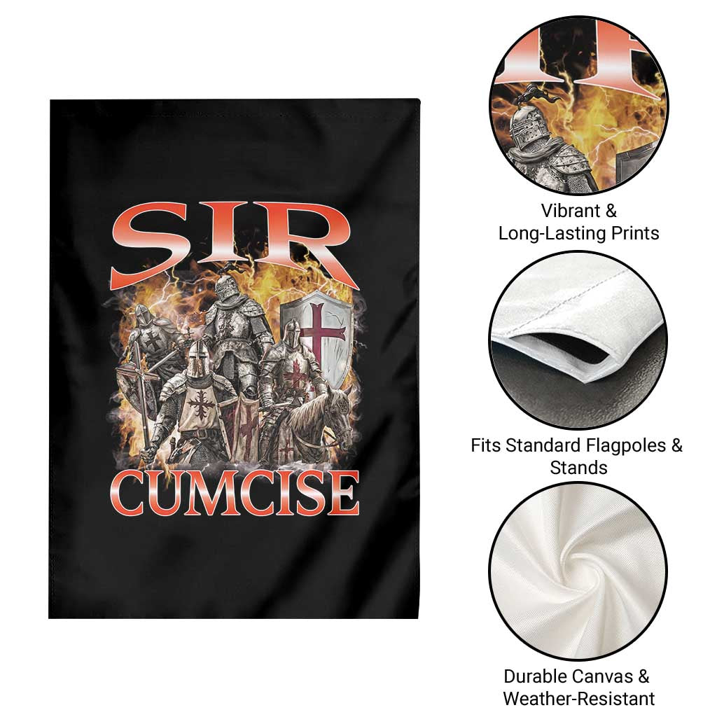 Knight Meme Garden Flag Sir Cumcise Funny Bootleg Graphic TS10 Print Your Wear