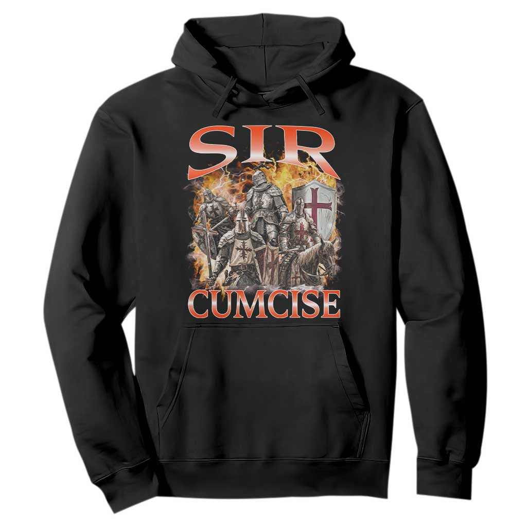 Knight Meme Hoodie Sir Cumcise Funny Bootleg Graphic TS10 Black Print Your Wear