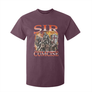 Knight Meme T Shirt For Kid Sir Cumcise Funny Bootleg Graphic TS10 Maroon Print Your Wear