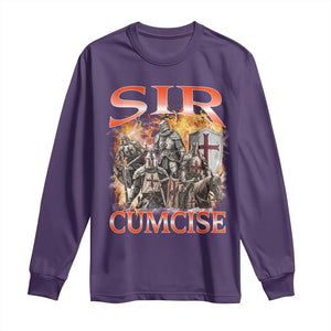 Knight Meme Long Sleeve Shirt Sir Cumcise Funny Bootleg Graphic TS10 Purple Print Your Wear