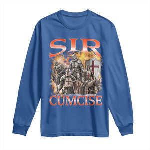 Knight Meme Long Sleeve Shirt Sir Cumcise Funny Bootleg Graphic TS10 Royal Blue Print Your Wear