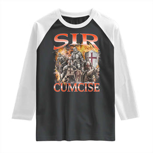 Knight Meme Raglan Shirt Sir Cumcise Funny Bootleg Graphic TS10 Black White Print Your Wear