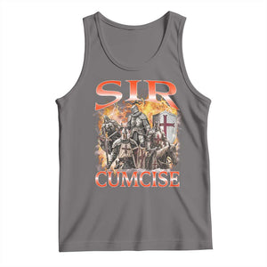 Knight Meme Tank Top Sir Cumcise Funny Bootleg Graphic TS10 Deep Heather Print Your Wear