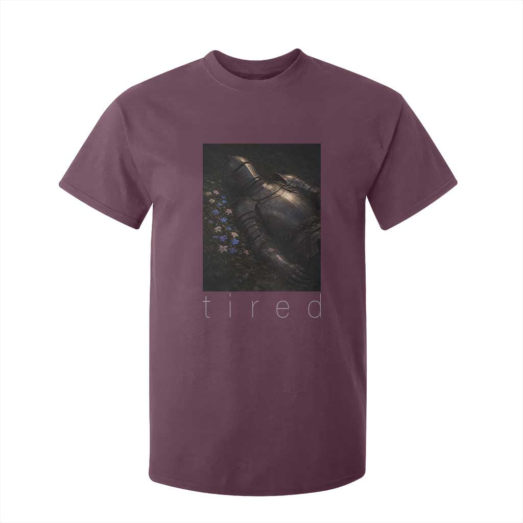 Tired Knight T Shirt For Kid Gothic Medieval Fantasy TS10 Maroon Print Your Wear