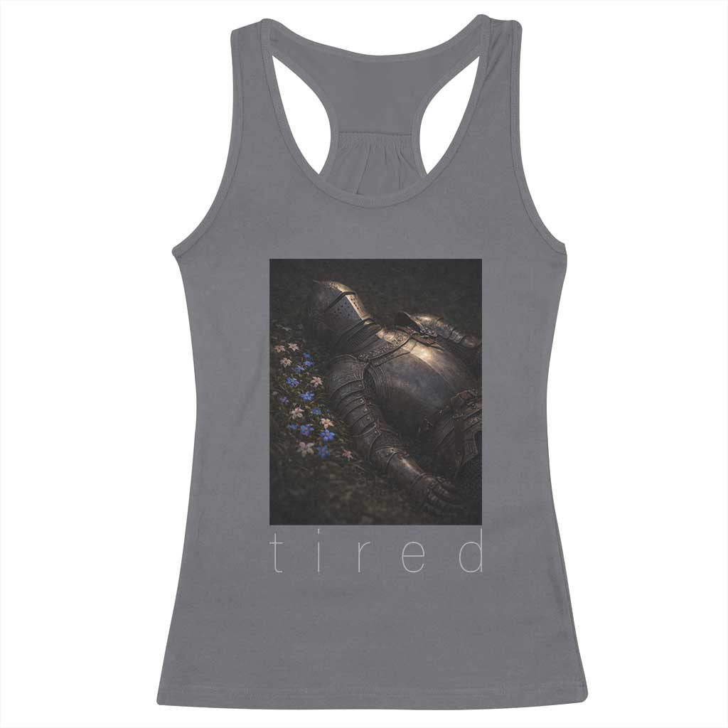 Tired Knight Racerback Tank Top Gothic Medieval Fantasy TS10 Charcoal Print Your Wear