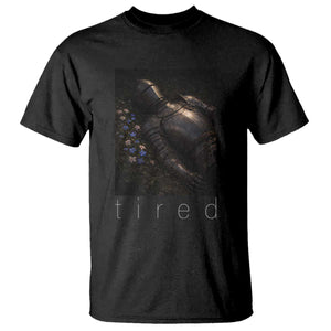 Tired Knight T Shirt Gothic Medieval Fantasy TS10 Black Print Your Wear